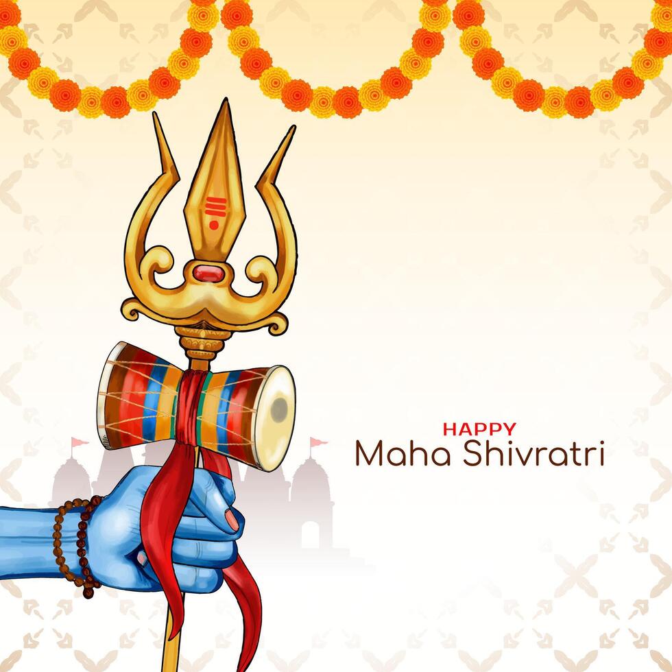 Beautiful Happy Maha Shivratri hindu cultural festival background vector