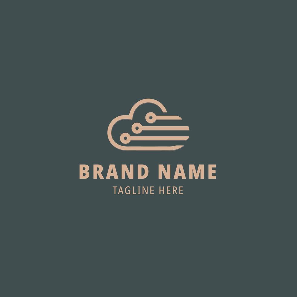 Cloud hosting company Logo Design , logo template vector