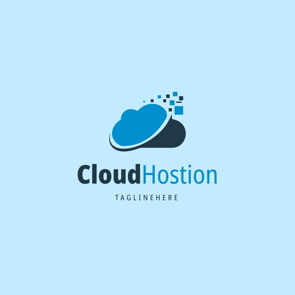 Cloud hosting company Logo Design , logo template vector