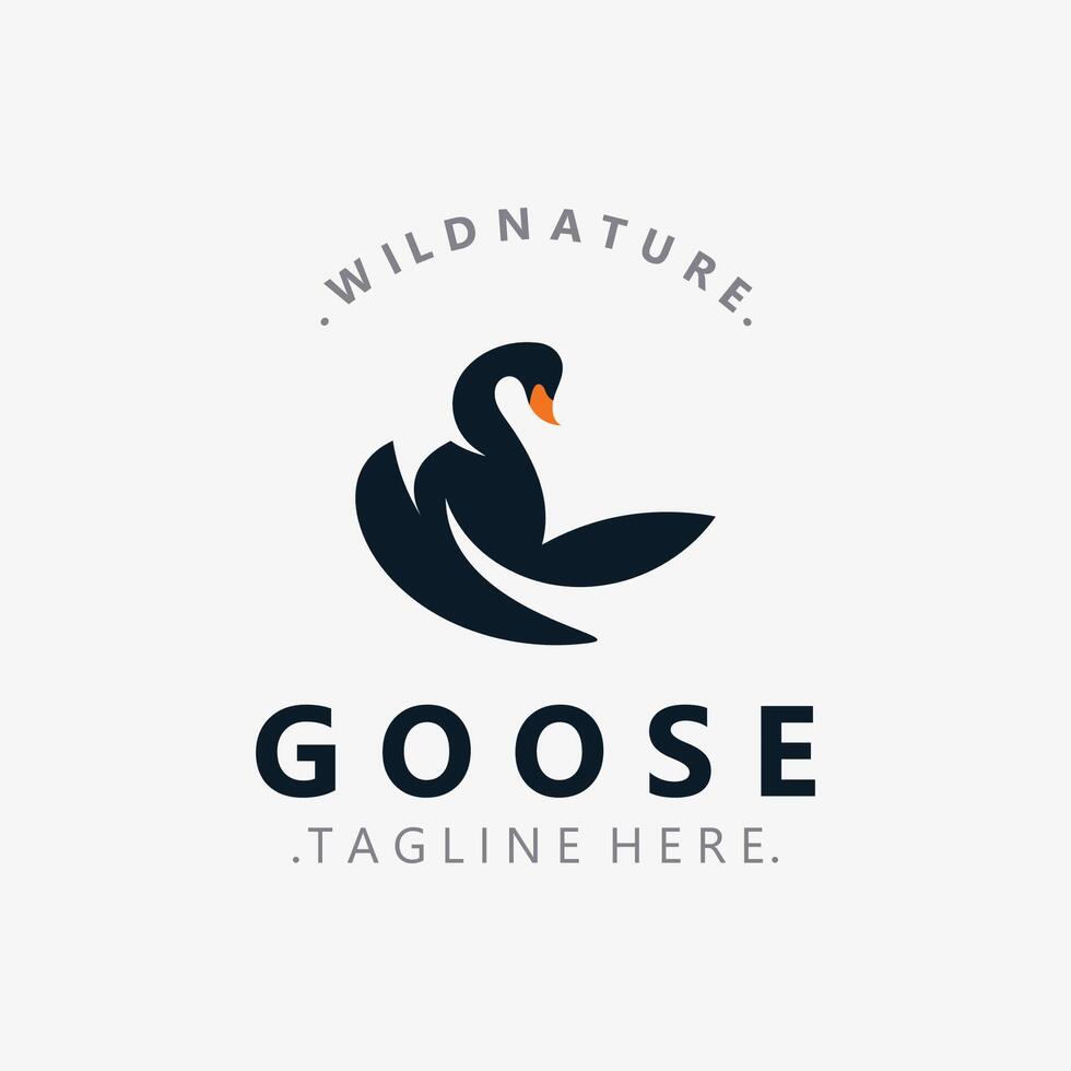 Animal Goose bird logo with modern style inspiration. premium design vector