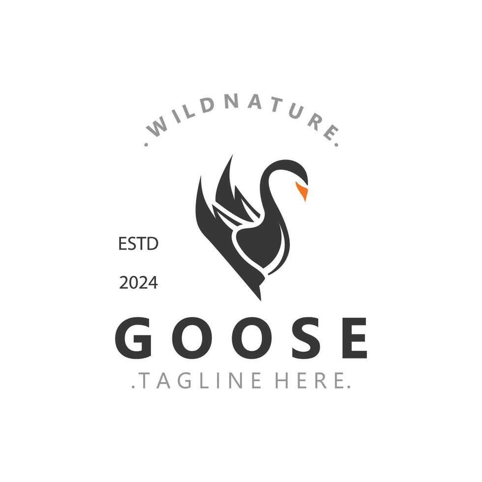 Animal Goose bird logo with modern style inspiration. premium design vector