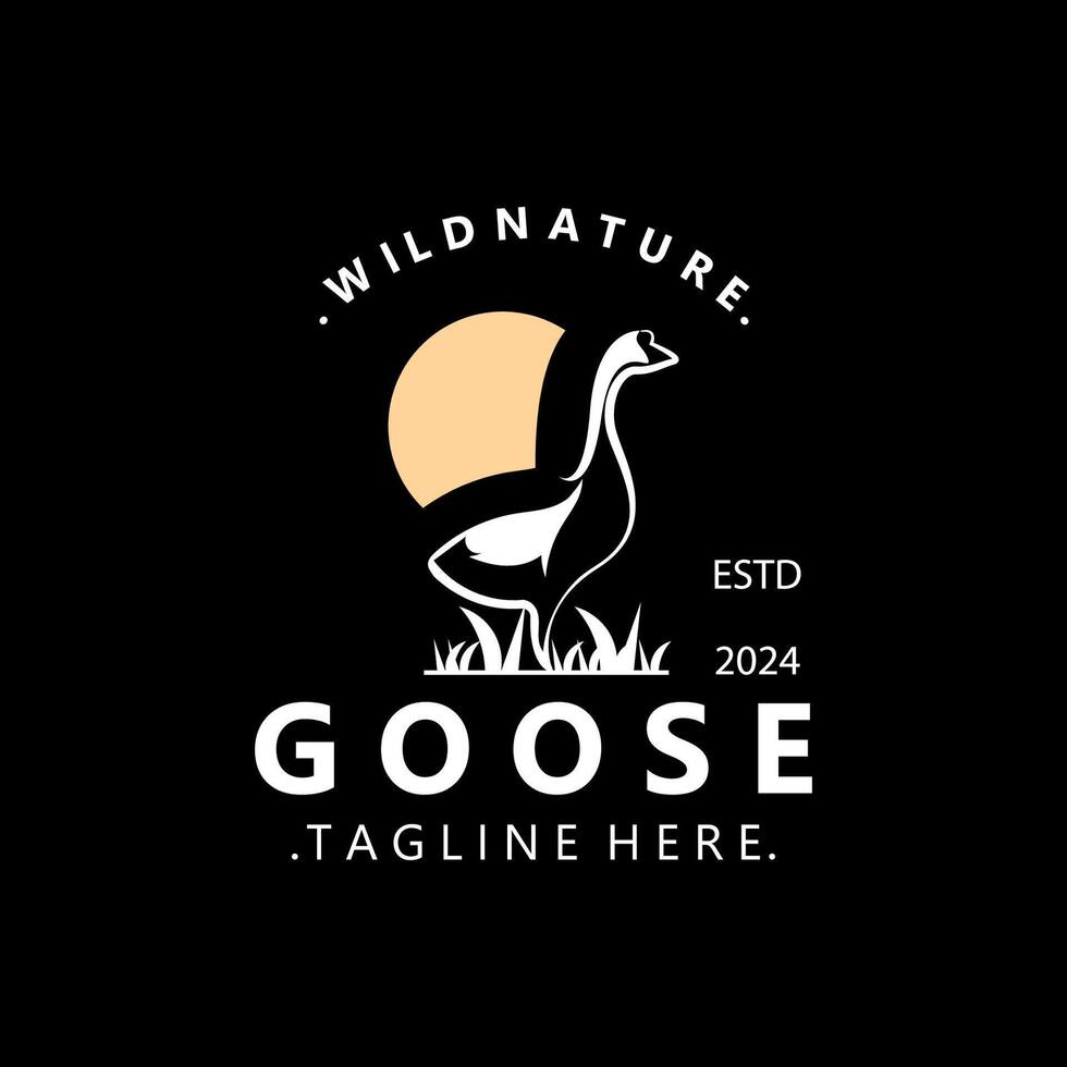 Animal Goose bird logo with modern style inspiration. premium design vector