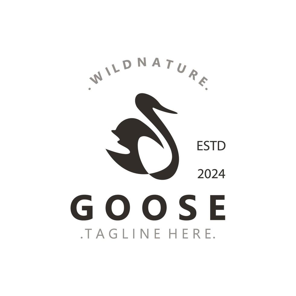 Animal Goose bird logo with modern style inspiration. premium design vector