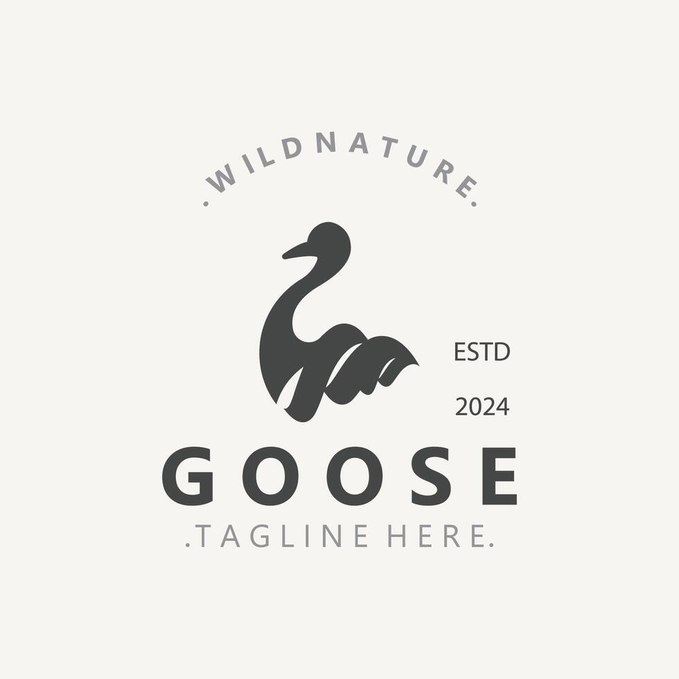 Animal Goose bird logo with modern style inspiration. premium design vector