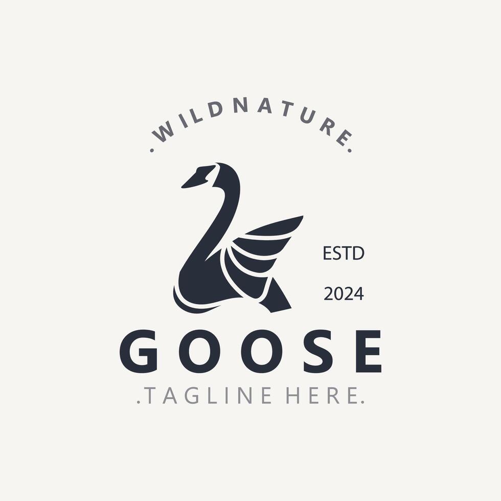Animal Goose bird logo with modern style inspiration. premium design vector
