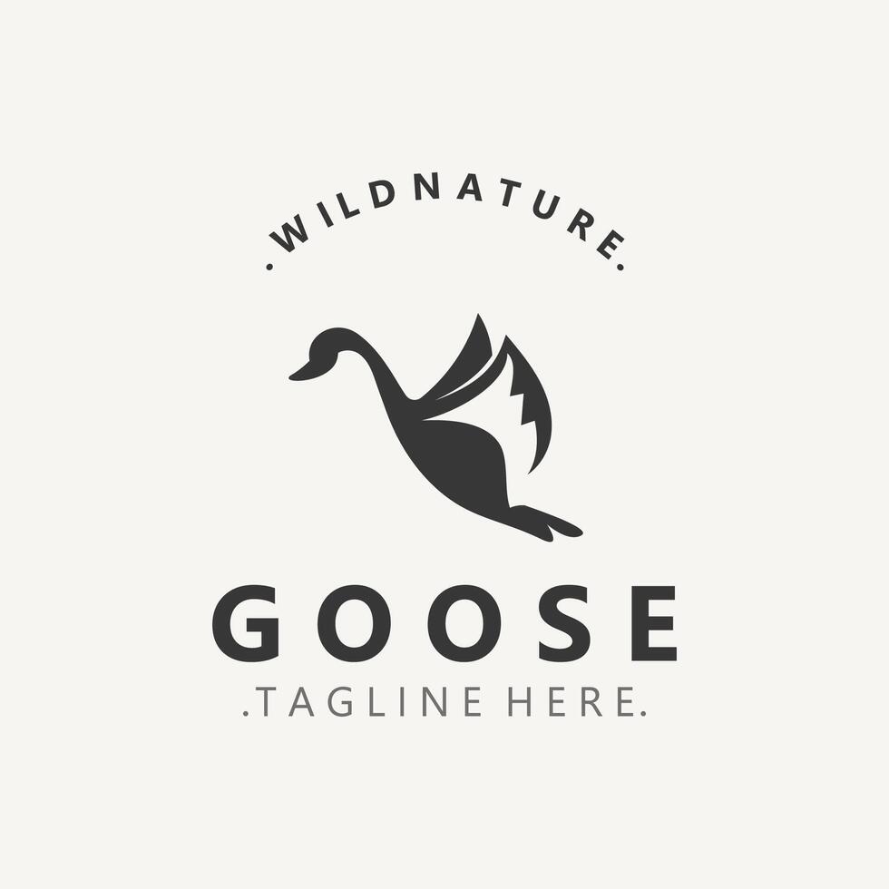 Animal Goose bird logo with modern style inspiration. premium design vector