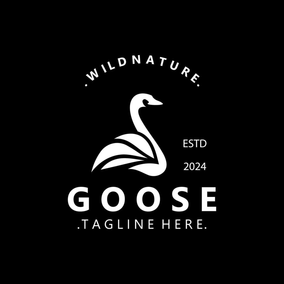 Animal Goose bird logo with modern style inspiration. premium design vector