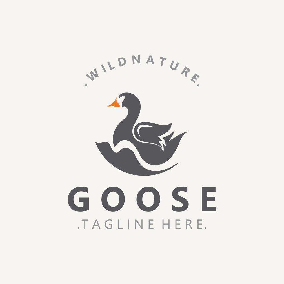 Animal Goose bird logo with modern style inspiration. premium design vector