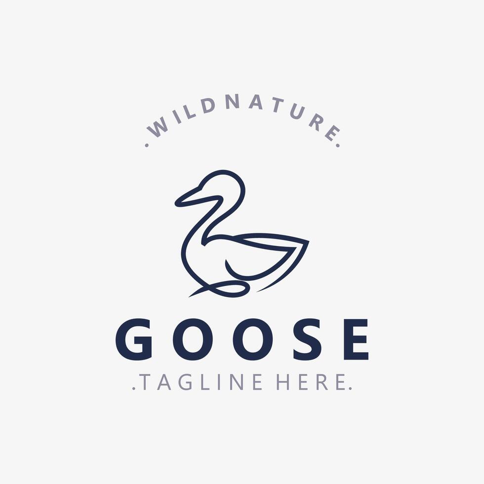 Animal Goose bird logo with modern style inspiration. premium design vector