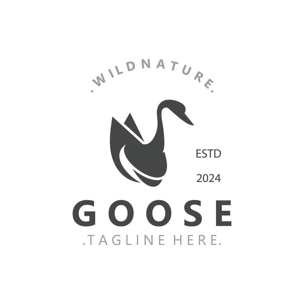 Animal Goose bird logo with modern style inspiration. premium design vector