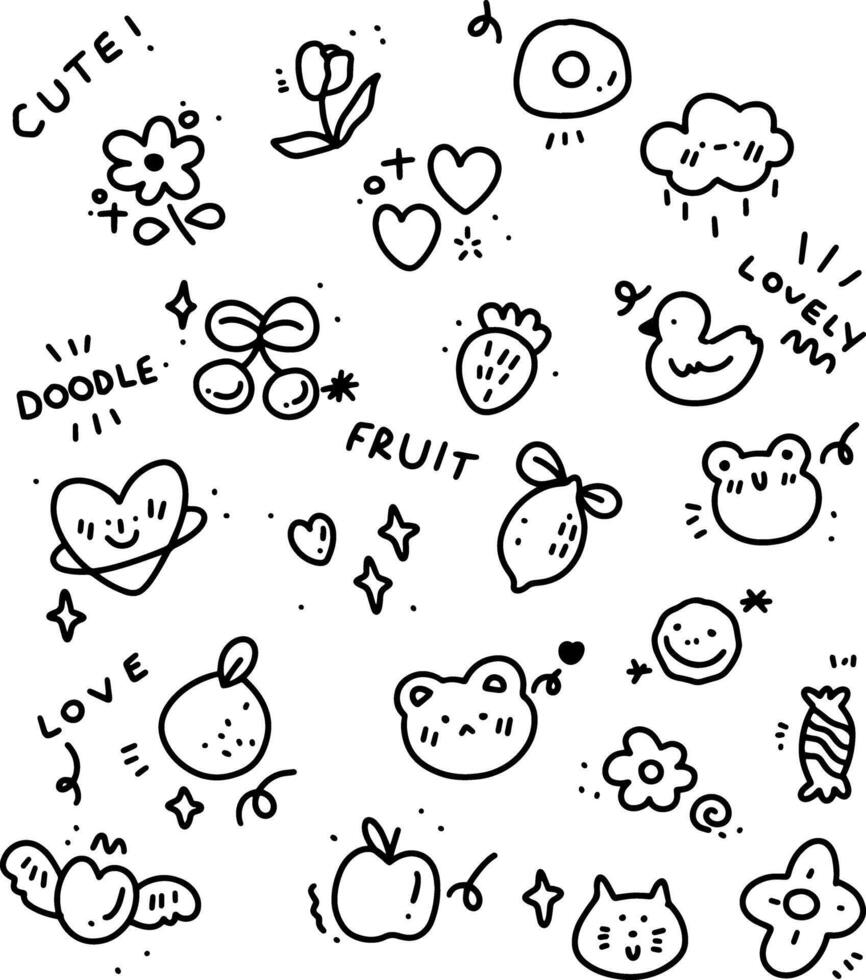 cute doodles design for templates. vector