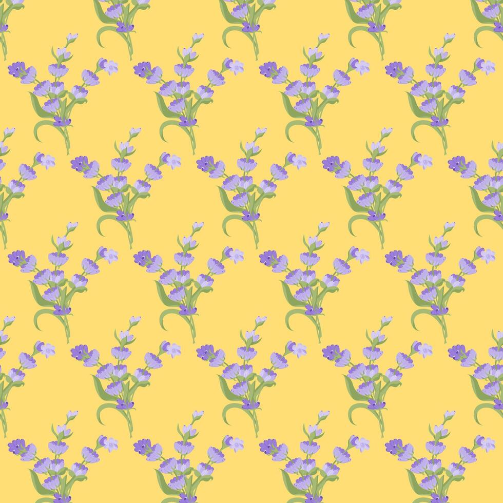 A sprig of lavender. Purple flower. Seamless pattern. illustration. vector