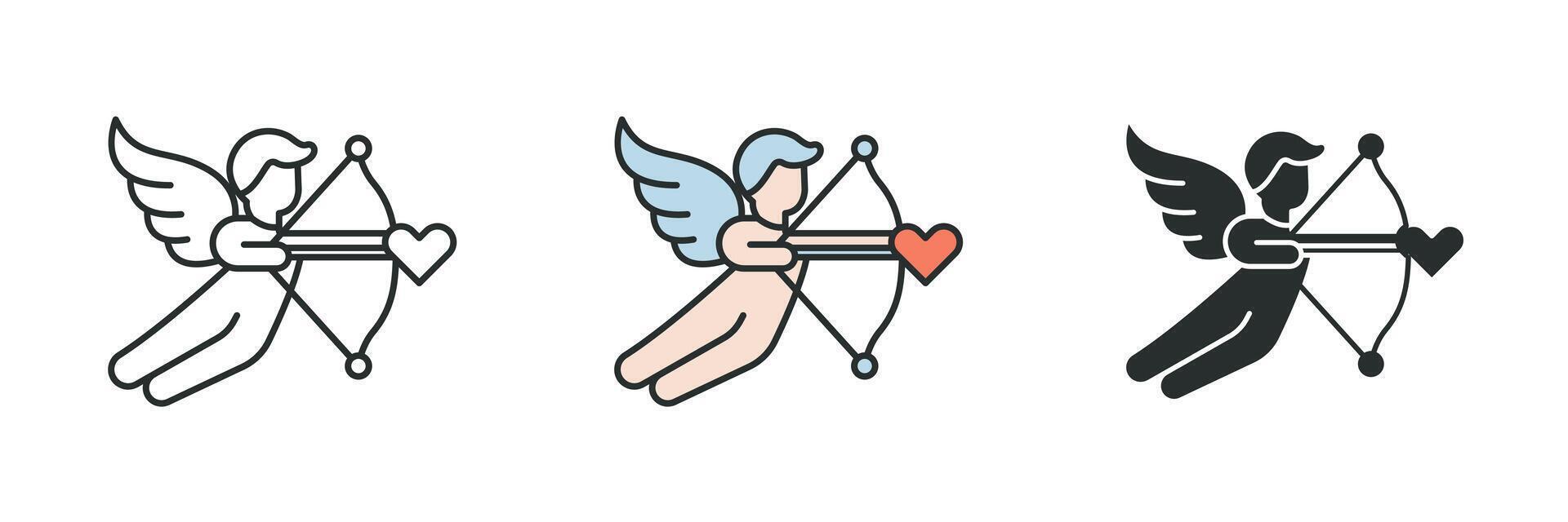 valentine cupid arrow Icon symbol illustration isolated on white background vector