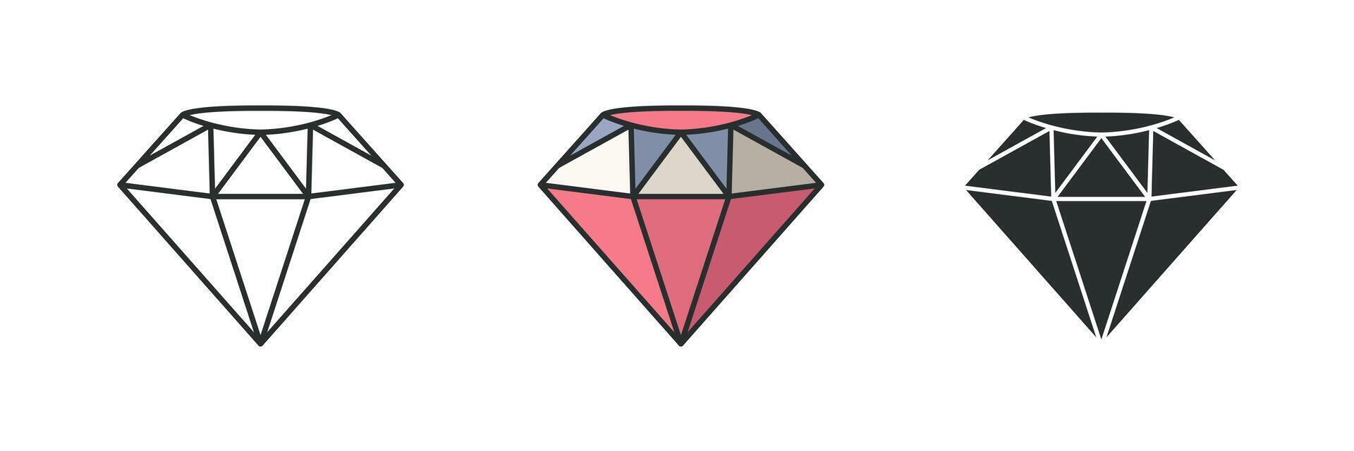 Diamond Icon symbol illustration isolated on white background vector
