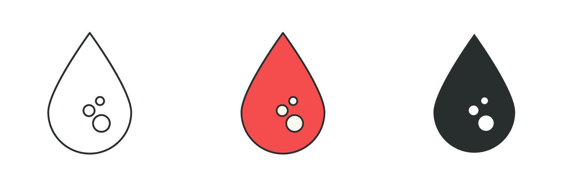 Blood Drop Icon. Medical or Healthcare theme symbol illustration isolated on white background vector