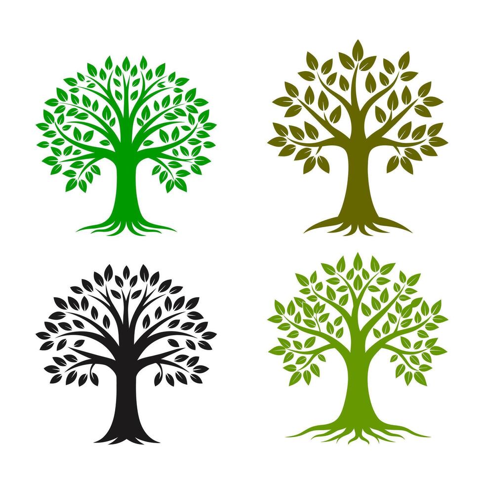 A Set of Tree Logo or Icon vector