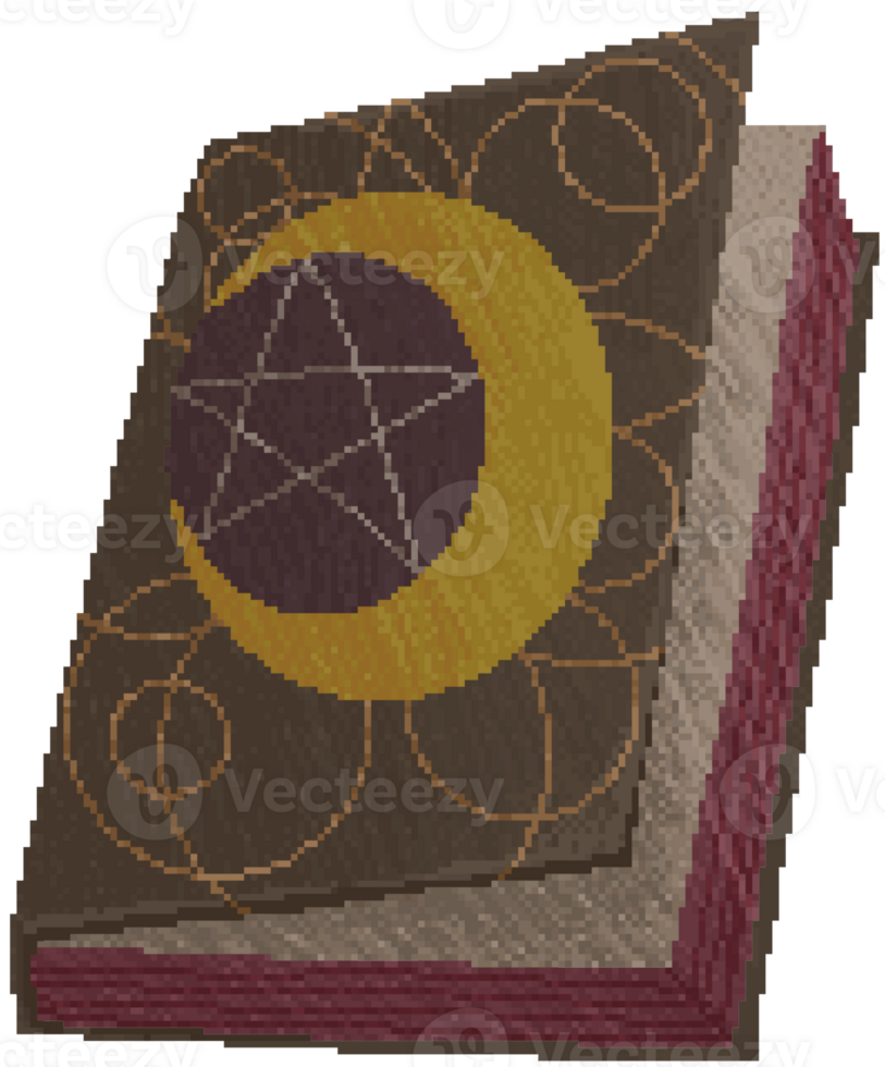 Witch's spell book and scroll png