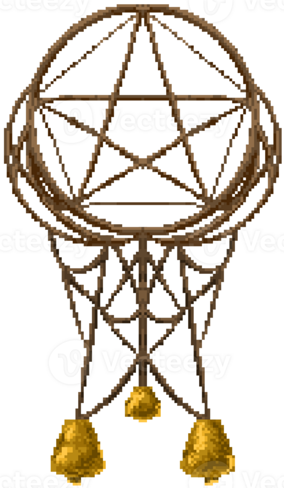 Witch's bell and pentagram png