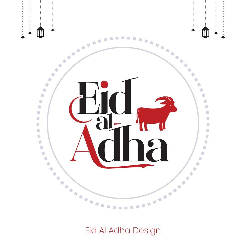 Eid Adha Mubarak Greeting Islamic Illustration Background vector