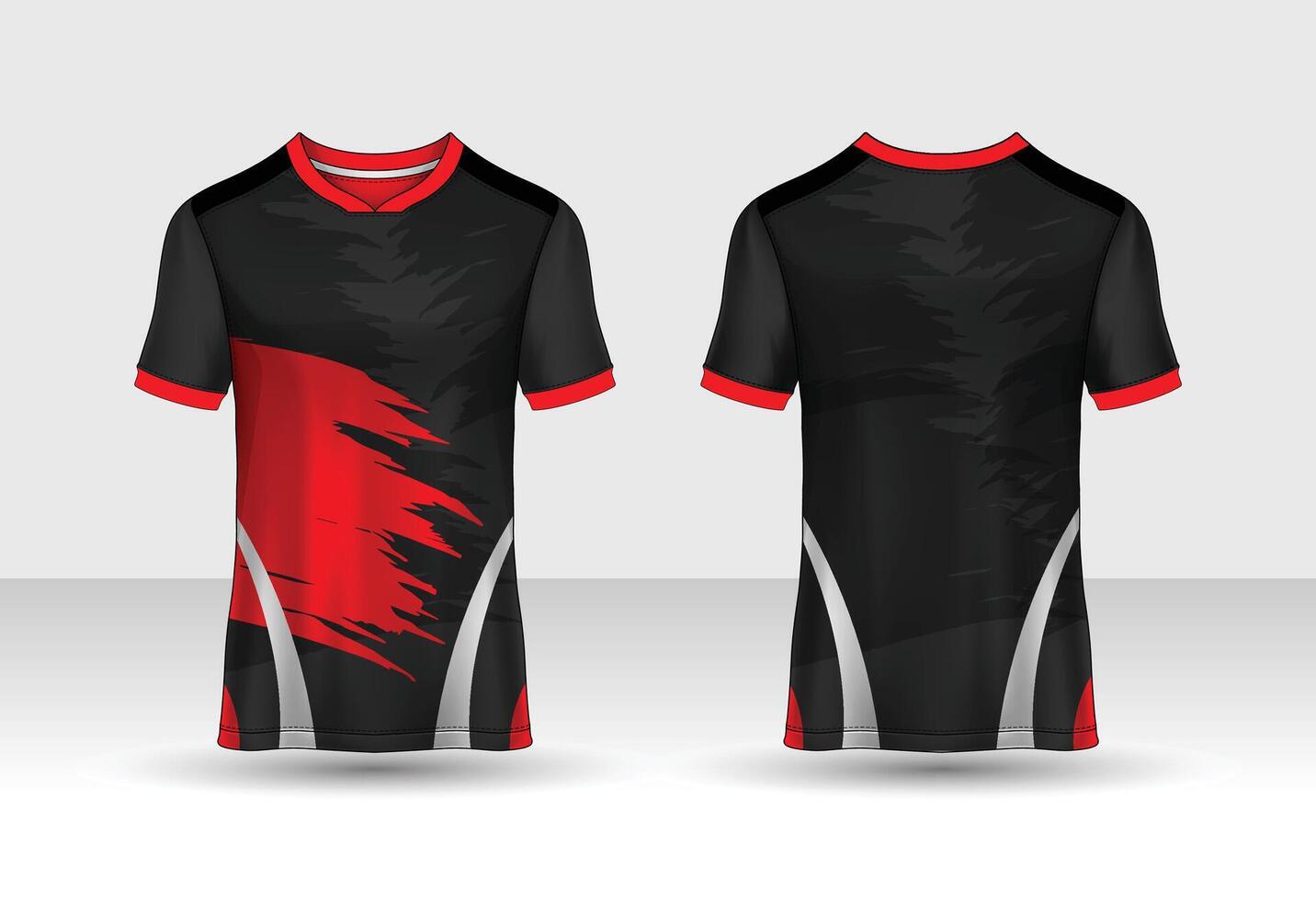 Sport jersey template mockup curve design for football soccer, racing, running, e sports vector