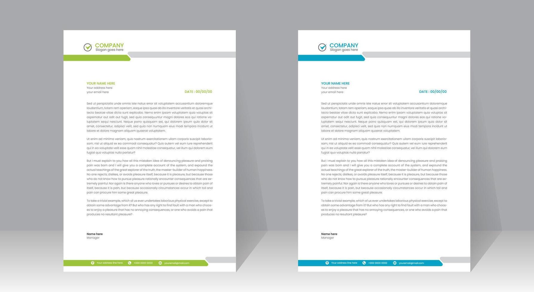 Business style letterhead template design vector