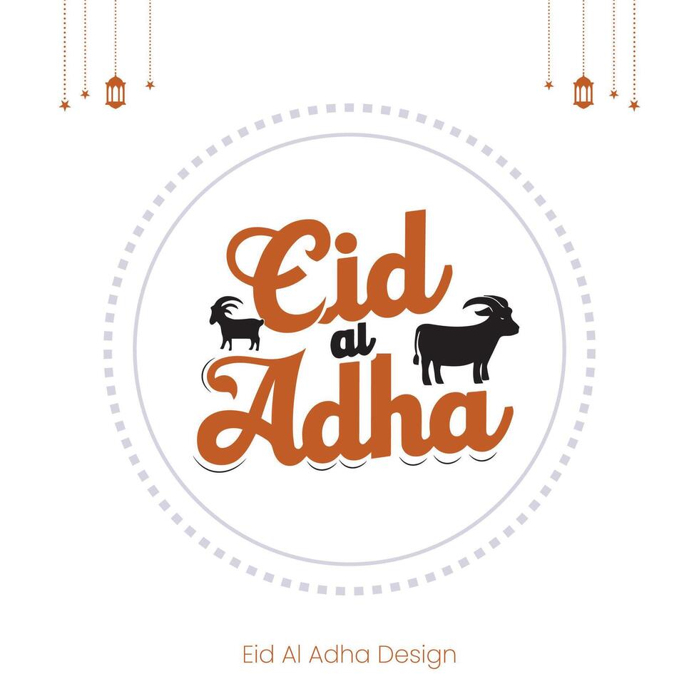 Eid Adha Mubarak Greeting Islamic Illustration Background vector
