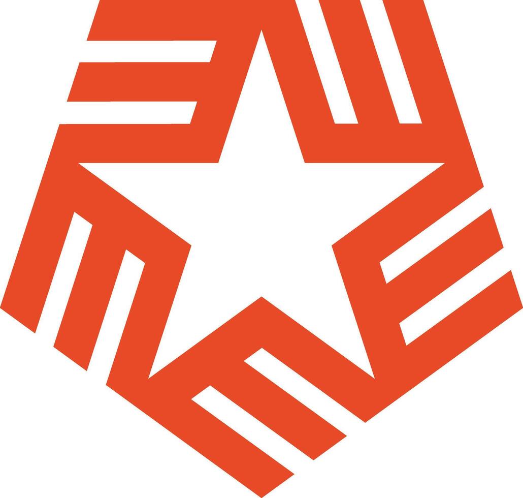 Letter E with Star logo design for your brand vector