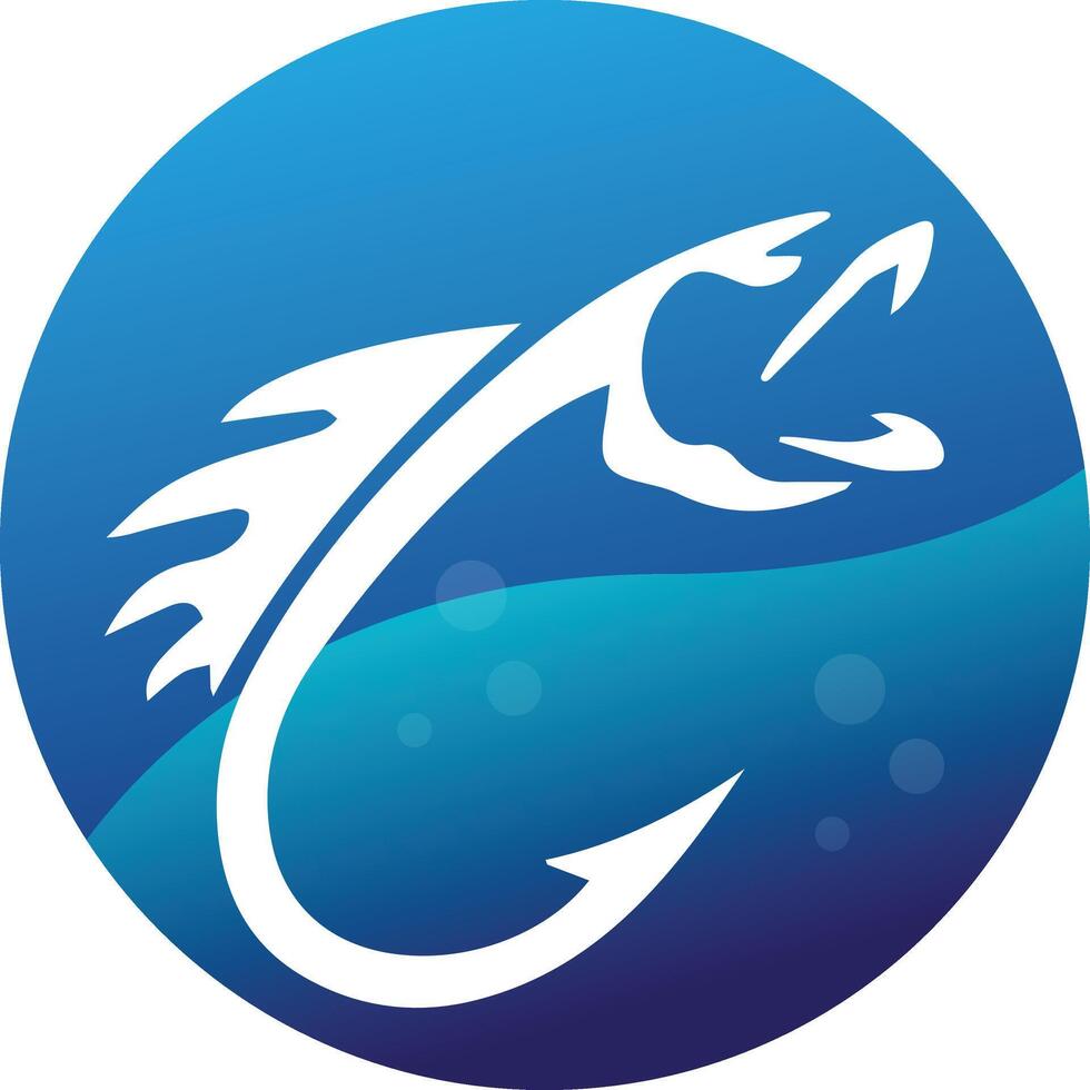 Fishing Hook Logo design for your brand vector