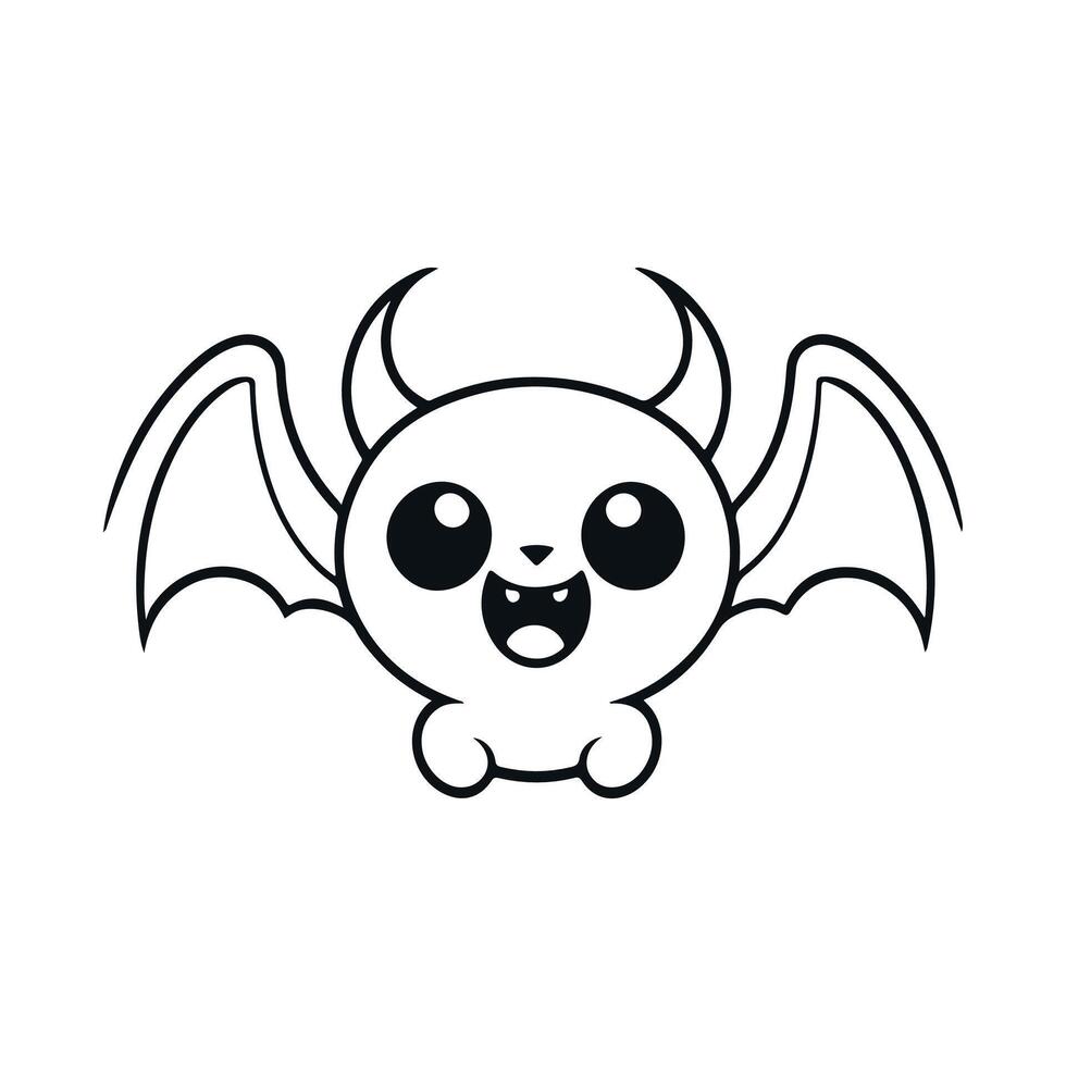 Bat black and white cartoon character design collection. White background. Pets, Animals. vector