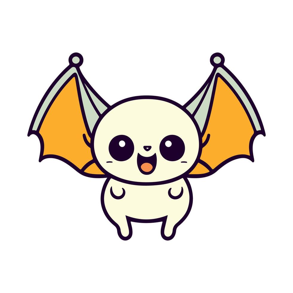 Bat black and white cartoon character design collection. White background. Pets, Animals. vector