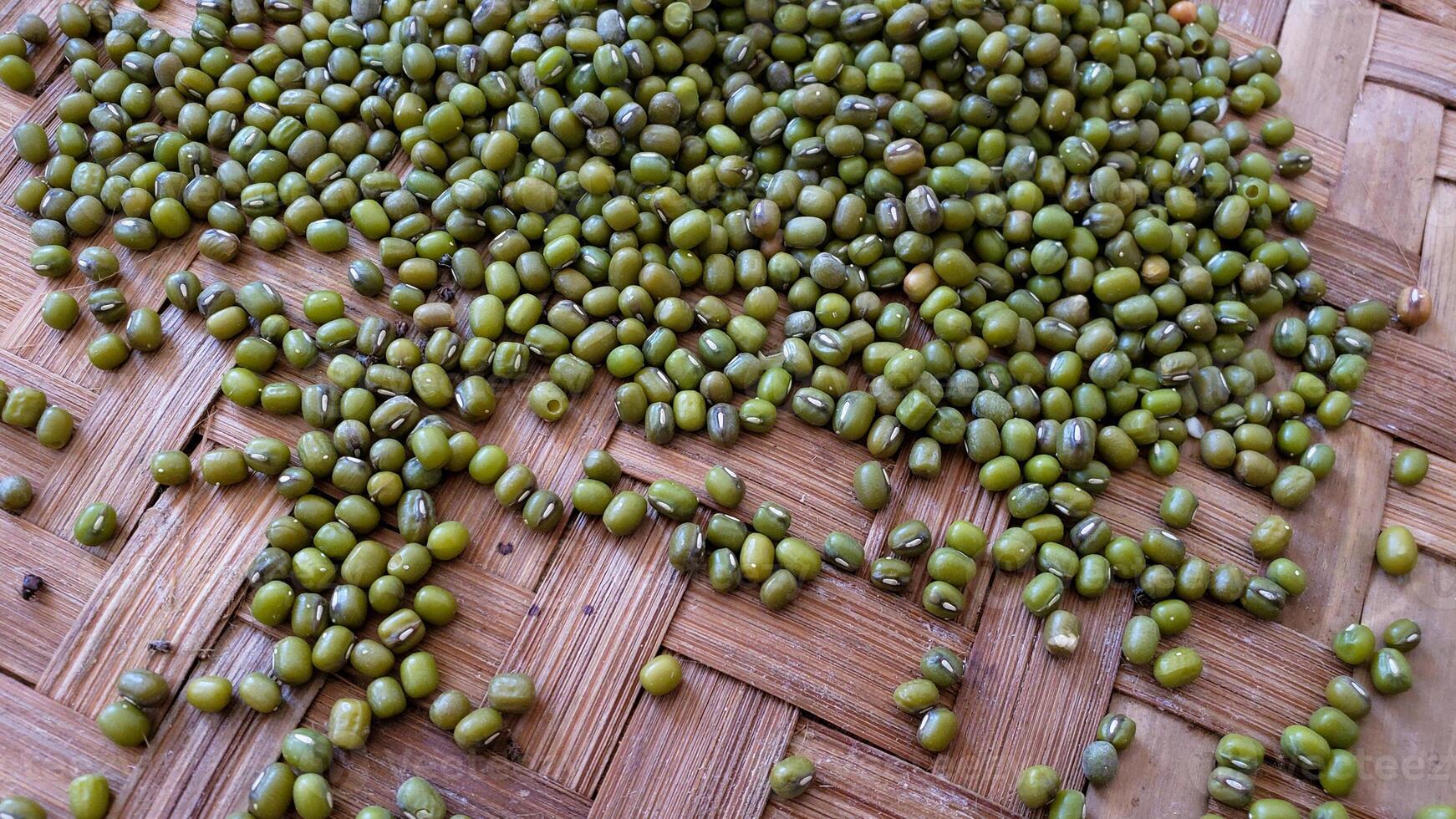 close up of raw mung beans photo