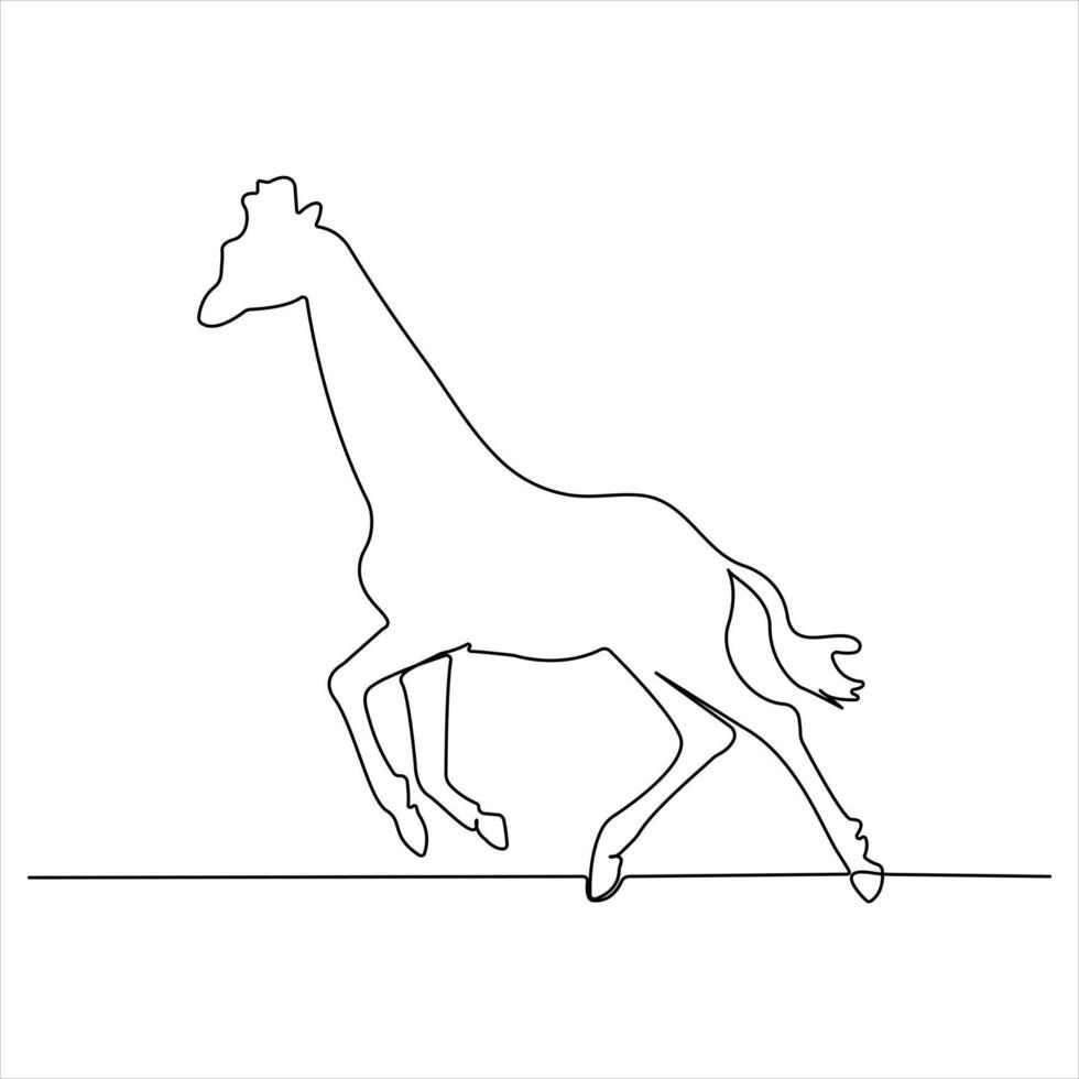 Continuous single line drawing of a giraffe animal concept single line draw design illustration vector