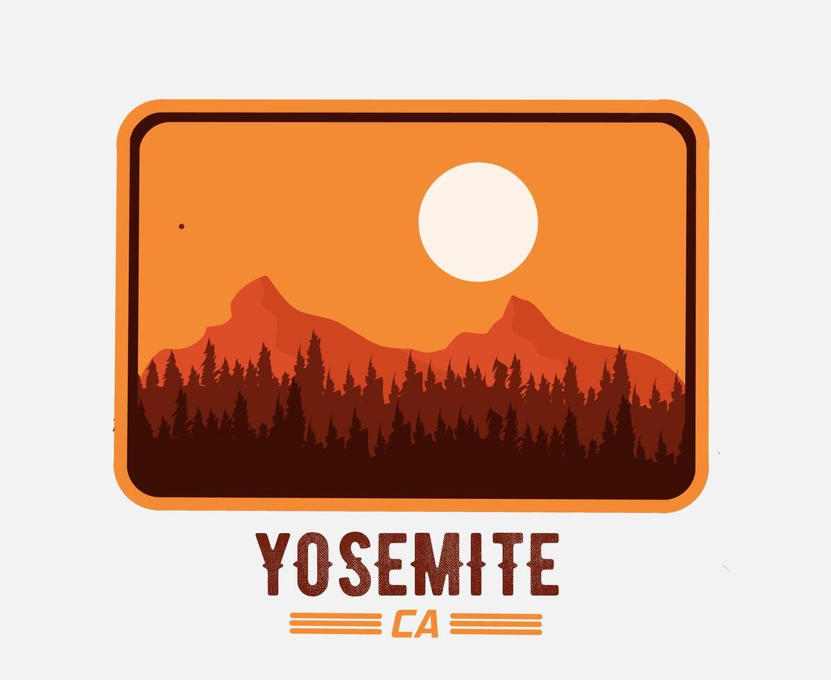 yosemite in california perfect for print, appare, stickers, etc vector