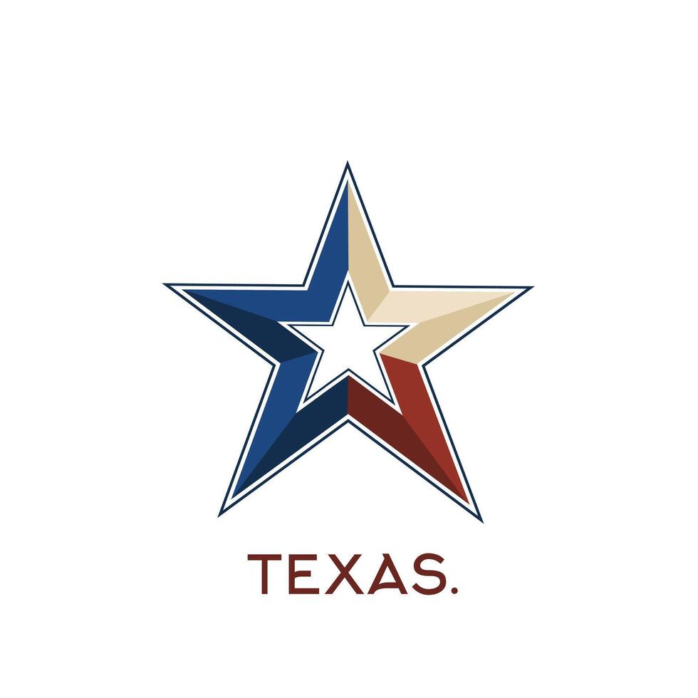 Texas State with star symbol, perfect for print, apparel, stickers, etc vector