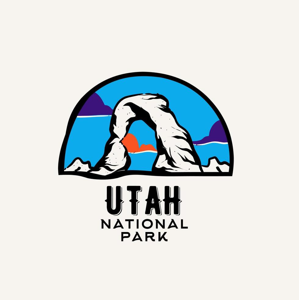 Arches national park, Utah state, perfect for print, apparel, stickers design vector