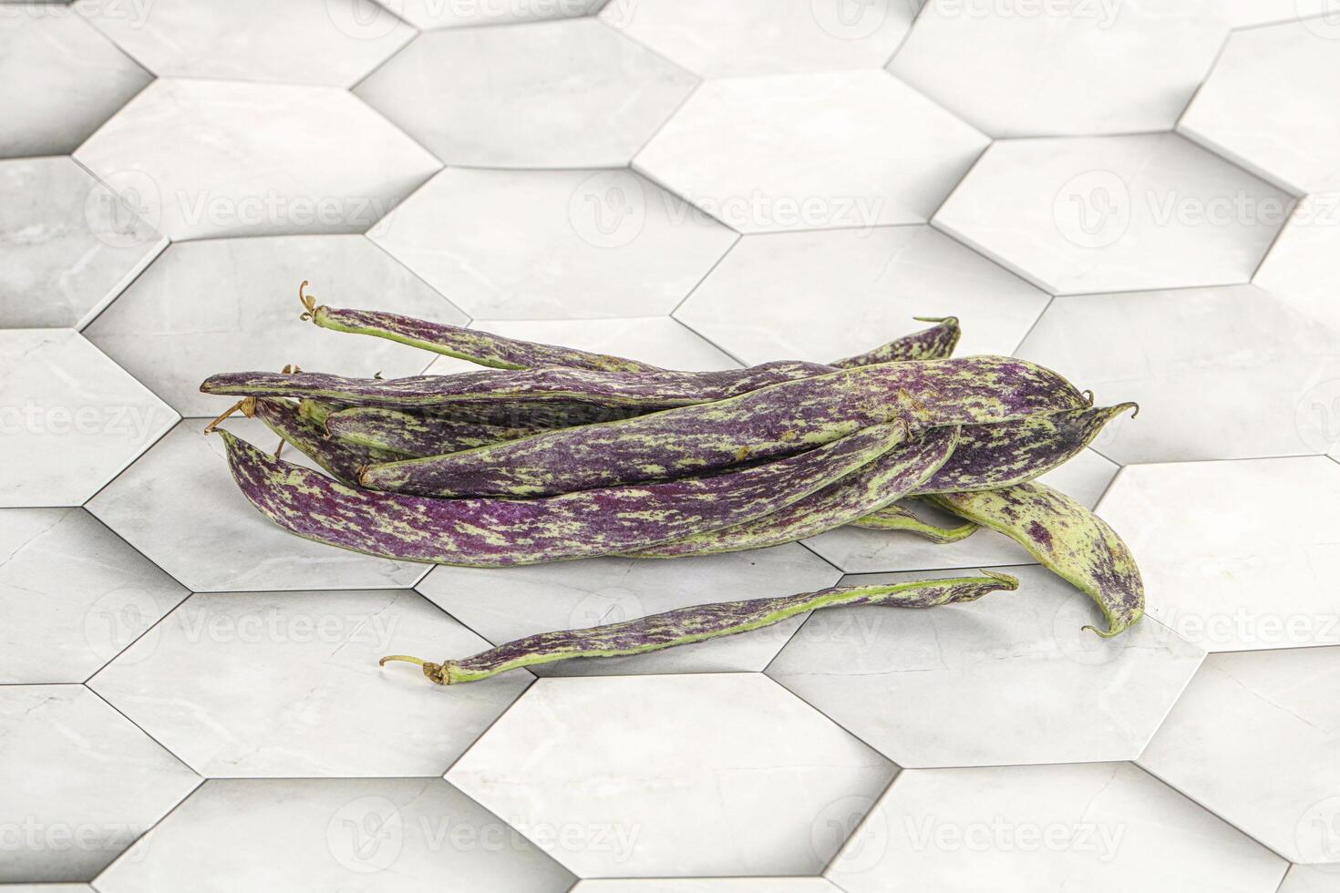 Raw green bean string heap photo