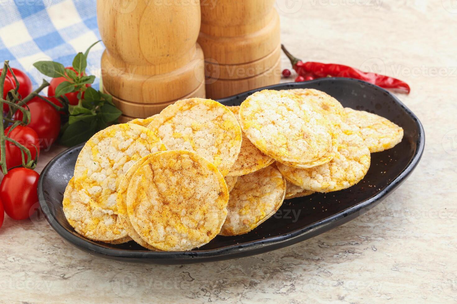 Natural organic grain rice chips photo
