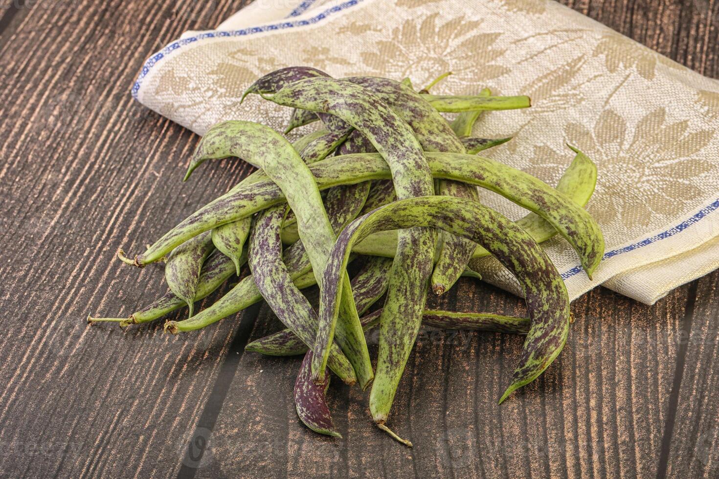 Raw green natural bean heap photo