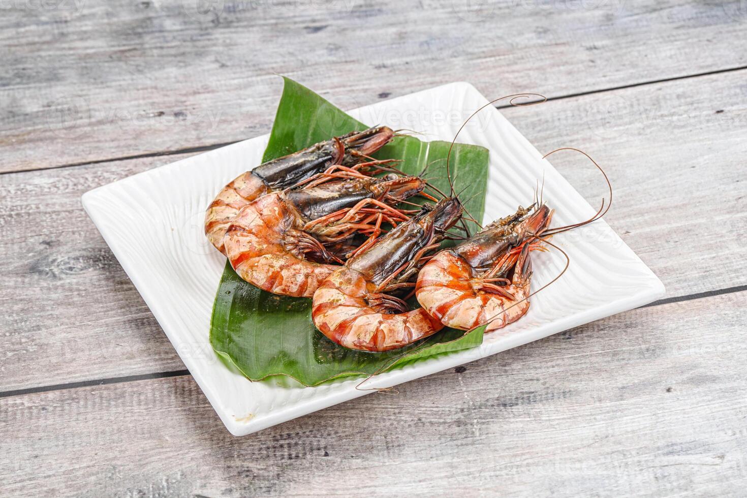 Cooked tiger prawn in the pate photo