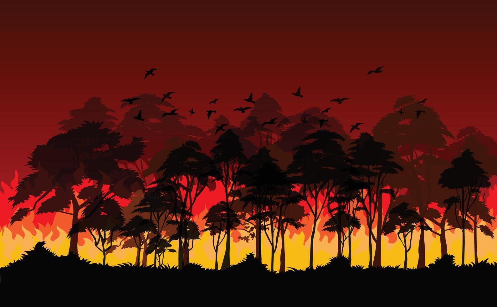 Forest fires , Natural disaster, design vector