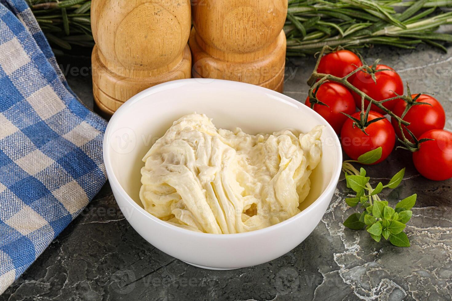 Italian delicous stracciatella cheese photo