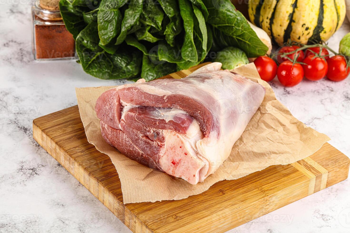 Raw lamb shank for cooking photo