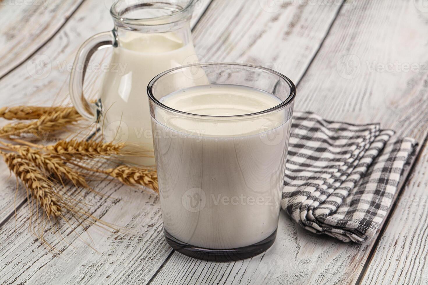Organic milk in the glass photo