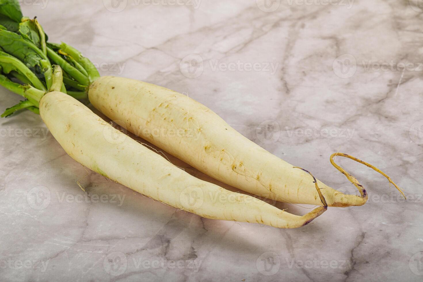 Raw ripe organic Daikon root photo