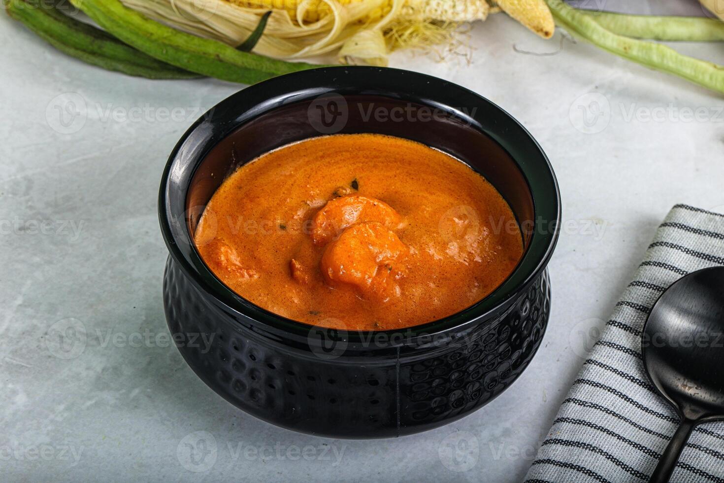 Indian cuisine - spicy prawn masala photo
