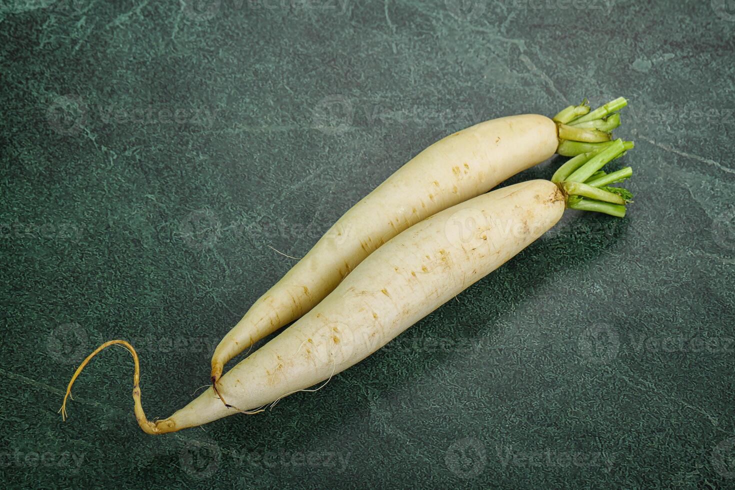 Raw ripe organic Daikon root photo