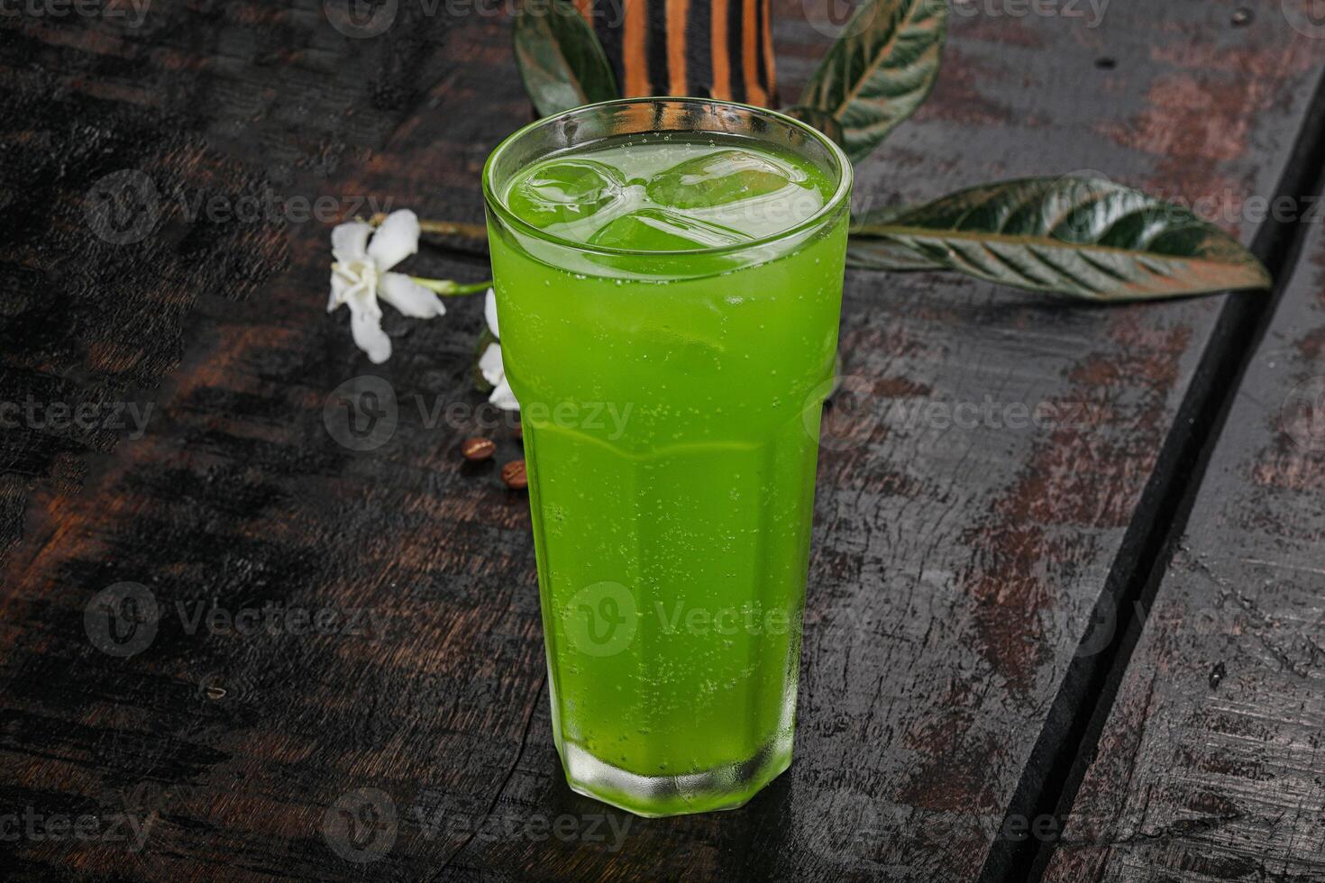 Tasty Mint lemonade with ice photo