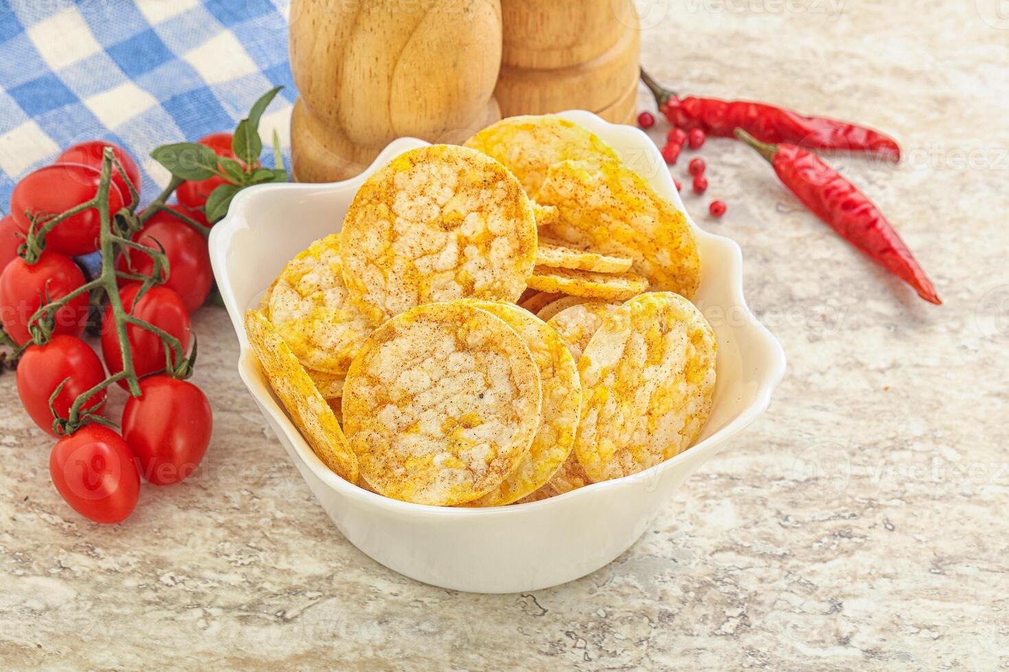 Natural organic grain rice chips photo