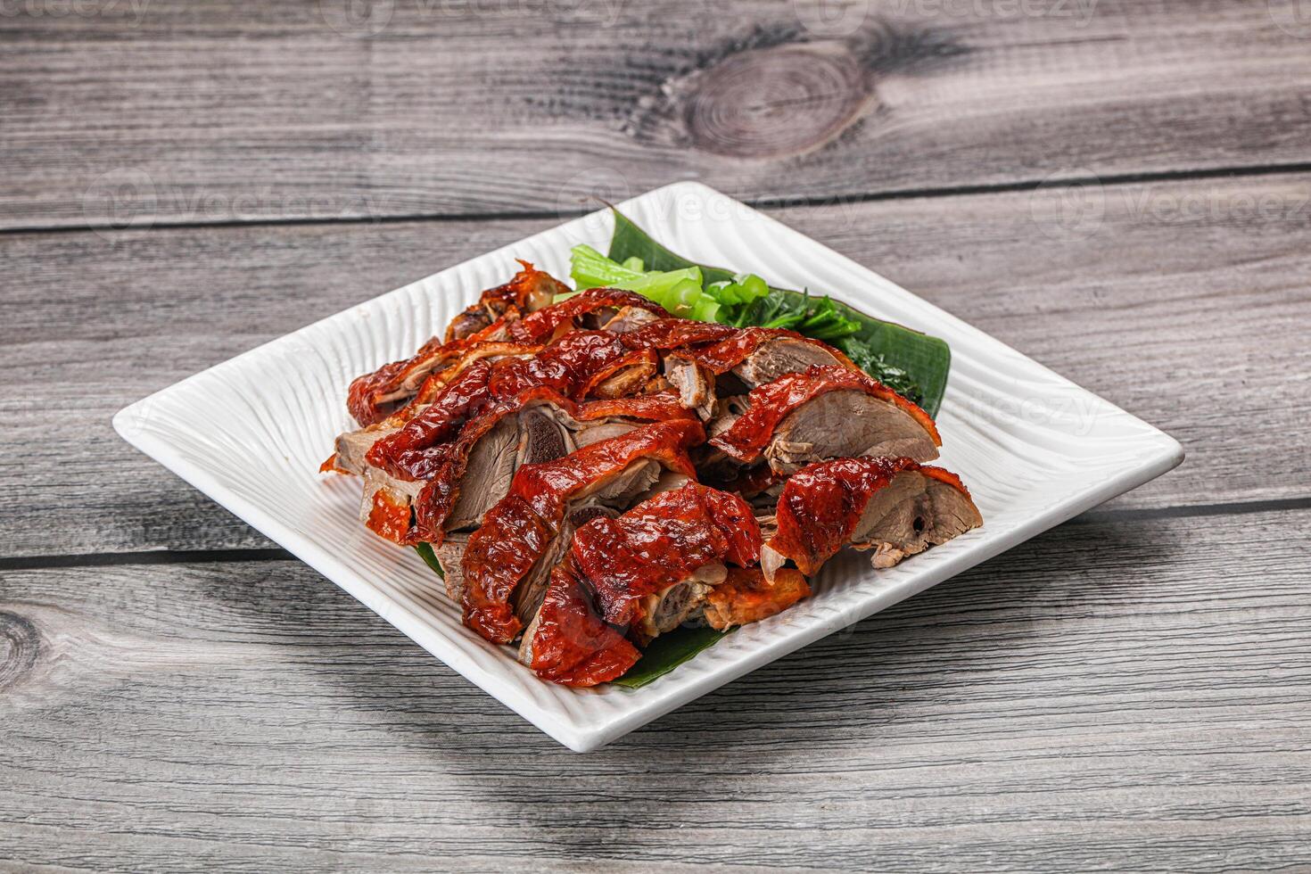 Asian cuisine - roasted duck with skin photo