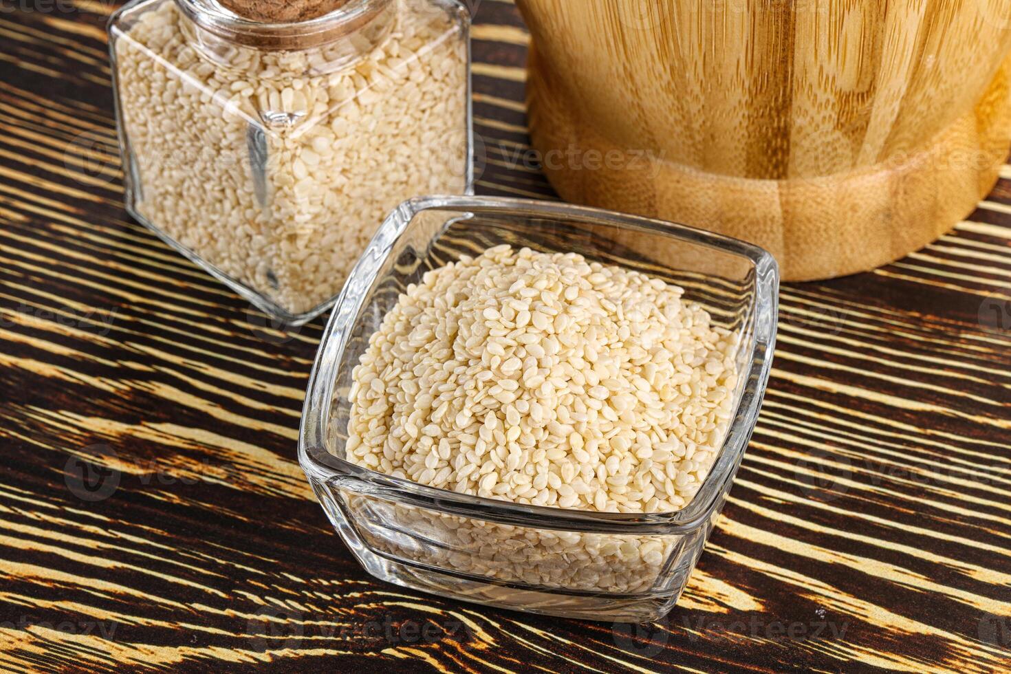 Sesame seeds heap in the bowl photo